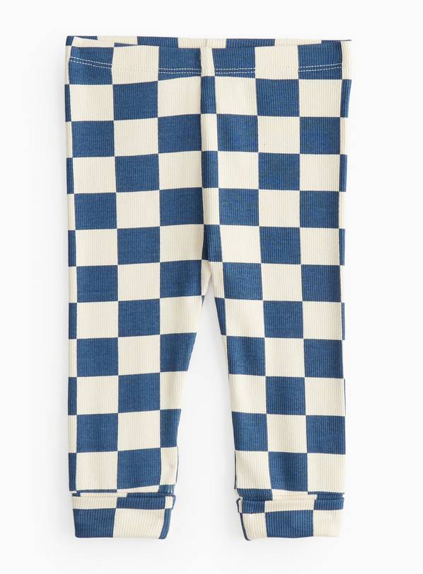 Blue Chequer Print Leggings 3-6 months